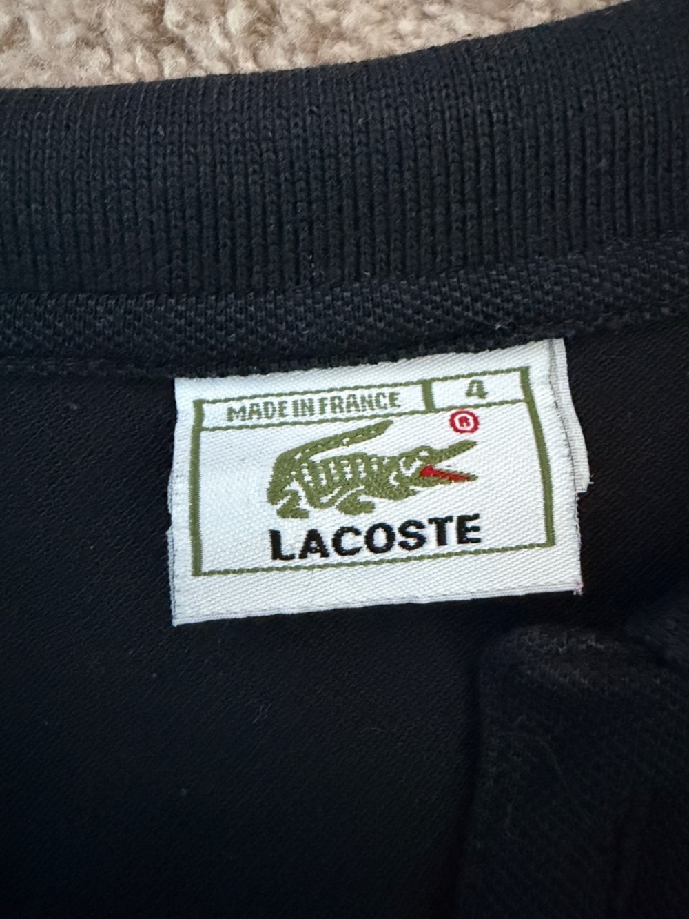 Lacoste Black Polo with Green Crocodile Logo - Picture 2 of 4